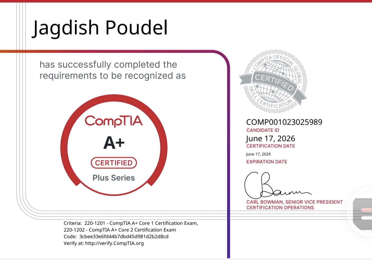 CompTIA A+ Certificate