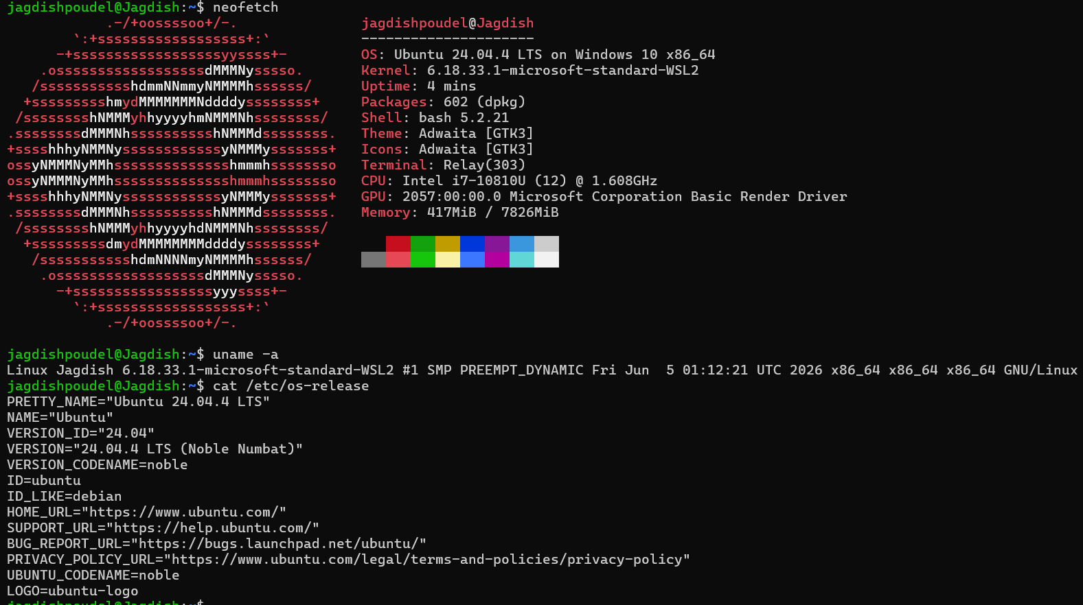 WSL2 Ubuntu Lab