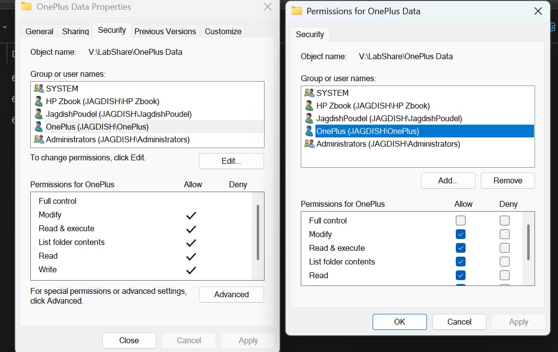 Shared Folder Configuration